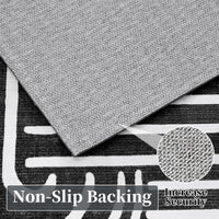 Tappeto per soggiorno Garvee 200x290, lavabile, antiscivolo, a pelo corto, per soggiorno, camera da letto, nero