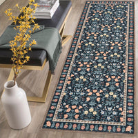 Tappeto decorativo Garvee per interni Boho, tappeto antiscivolo per soggiorno con motivo floreale nero, 80x150 cm, tappeto a trama piatta