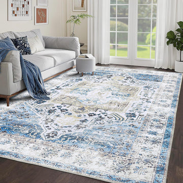 Garvee Grande Tappeto Vintage 200x290 cm Lavabile Antiscivolo Poliestere Classico Per Soggiorno E Camera Da Letto Multicolore