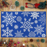 Zerbino Garvee Kerst 50x80 cm Lavabile Antiscivolo Decorazione Natalizia Fiocchi di Neve Rossi Blu Per Ingresso Cucina Camera da Letto