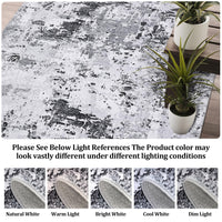 Tappeto moderno astratto Garvee 240 x 340 cm grigio a pelo corto per soggiorno antiscivolo