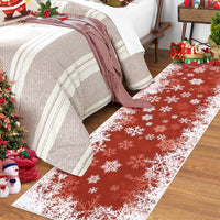 Tappeto natalizio romantico Garvee con fiocco di neve sfumato, antiscivolo, per sala da pranzo, camera da letto, cucina, corridoio, ufficio, 60x180 cm, rosso