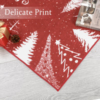Tappeto natalizio rotondo Garvee, antiscivolo, Buon Natale, motivo albero rosso e fiocco di neve, per ingresso, 120 cm