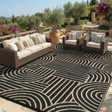 Garvee Tappeto Esterno Reversibile Arcobaleno 8x10, Impermeabile, Antiscivolo, Paglia di Plastica, Patio, Campeggio, Giardino, Multicolore - Brown