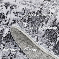 Tappeto moderno astratto per soggiorno Garvee 120x170 cm grigio bianco lavabile antiscivolo a pelo corto