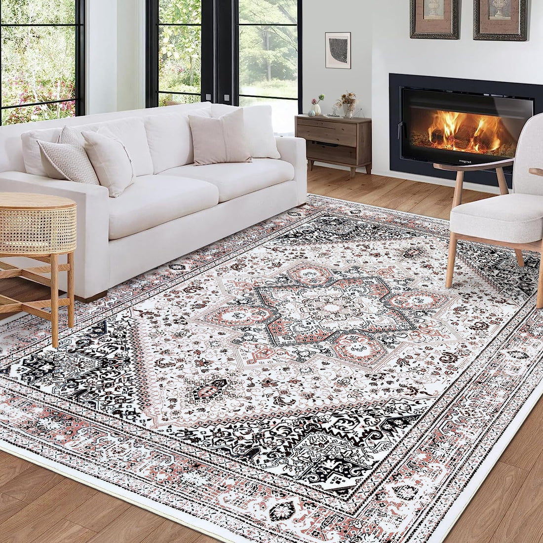 Garvee Tappeto Tribale Lavabile a Macchina Morbido Antiscivolo Poliestere Design Vintage 200x290cm per Soggiorno e Camera da Letto