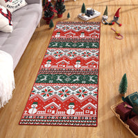 Tappeto natalizio Garvee con pupazzo di neve rosso, morbido e antiscivolo, in poliestere, 60x180 cm, per soggiorno e camera da letto