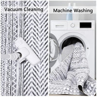 Tappeto GARVEE Boho Moroccan 160x230cm Grigio, idrorepellente, a pelo corto, resistente all'olio e alle macchie, lavabile, soggiorno e camera da letto