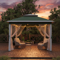 Gazebo Garvee Pop Up 11x11 ft con Zanzariera, Telo Oxford 600D, Regolabile 3 Altezze, Metallo, Giardino e Barbecue, Resistente all'Acqua e UV