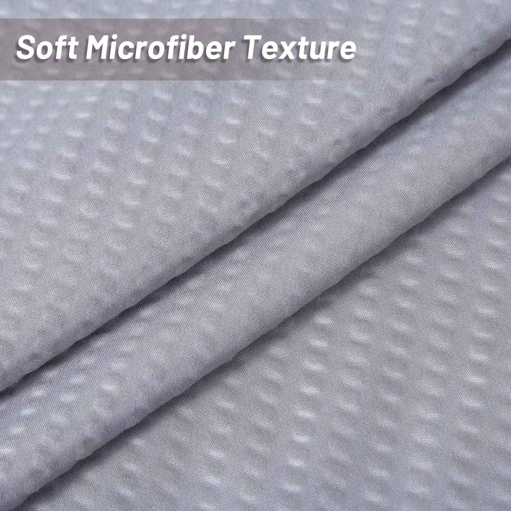 Tenda da doccia Garvee grigia con motivo in rilievo, poliestere, orlo appesantito, 12 asole, adatta per bagni