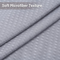 Tenda da doccia Garvee grigia con motivo in rilievo, poliestere, orlo appesantito, 12 asole, adatta per bagni