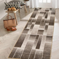 Tappeto Garvee lavabile antiscivolo a pelo corto 80 x 150 cm marrone soggiorno camera da letto