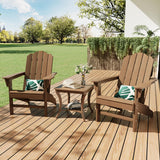 Garvee Set 2 Sedie Adirondack HDPE con Texture Legno, Supporto Triangolare Rinforzato, Impermeabile, per Patio e Giardino, 29.76''W x 31.79''D x 36.17''H, Colore Naturale