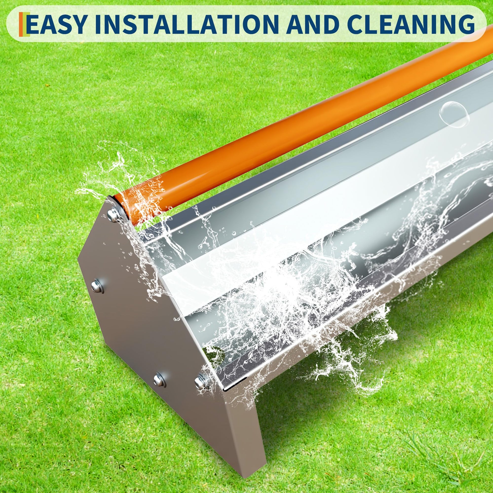 Mangiatoia per polli Garvee da 45 pollici in acciaio zincato con barra trasversale girevole ad alta capacità per polli e anatre