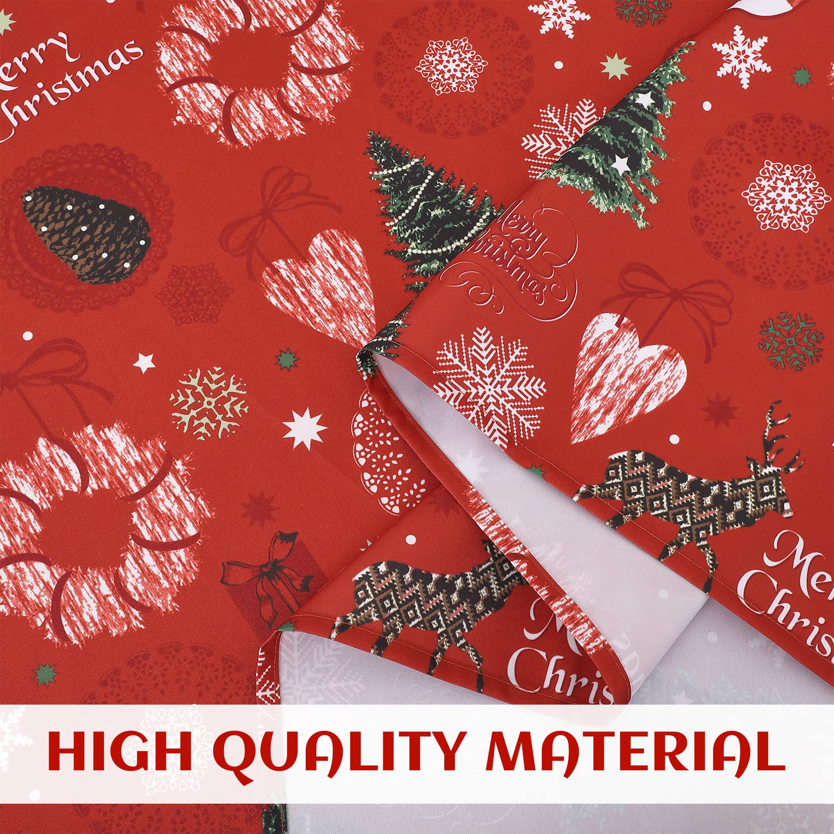 Garvee Tovaglia Natalizia Rettangolare Rossa Con Design Cervo E Albero Impermeabile Antimacchia Poliestere Resistente Tre Misure Disponibili Per Cene E Feste