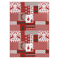 Garvee Tappeto Natalizio Antiscivolo Patchwork Rosso/Verde 120x170cm Per Soggiorno E Camera, Comfort E Sicurezza, Stile Boho Festivo