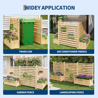 Garvee Recinzione per la privacy da esterno 33x40 pollici, in legno con fioriera per patio e giardino, resistente alle intemperie, robusta, autoportante, in legno naturale