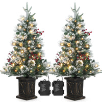Albero di Natale Artificiale Garvee 2 Pezzi 3 Piedi 78 LED Fibra Ottica con 8 Modalità Luce Bianca Calda