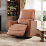 Garvee Poltrona Reclinabile Girevole in Pelle PU con Schienale Alto e Supporto Lombare per Soggiorno e Nursery, Telaio in Metallo, Design Moderno, Nero