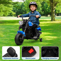 Moto elettrica Garvee 6V blu con avviamento graduale e sospensioni: la prima moto elettrica per bambini dai 2 anni per passeggiate sicure in giardino