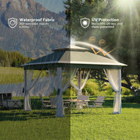 Gazebo Garvee Pop Up 11x11 ft con Zanzariera, Telo Oxford 600D, Regolabile 3 Altezze, Metallo, Giardino e Barbecue, Resistente all'Acqua e UV