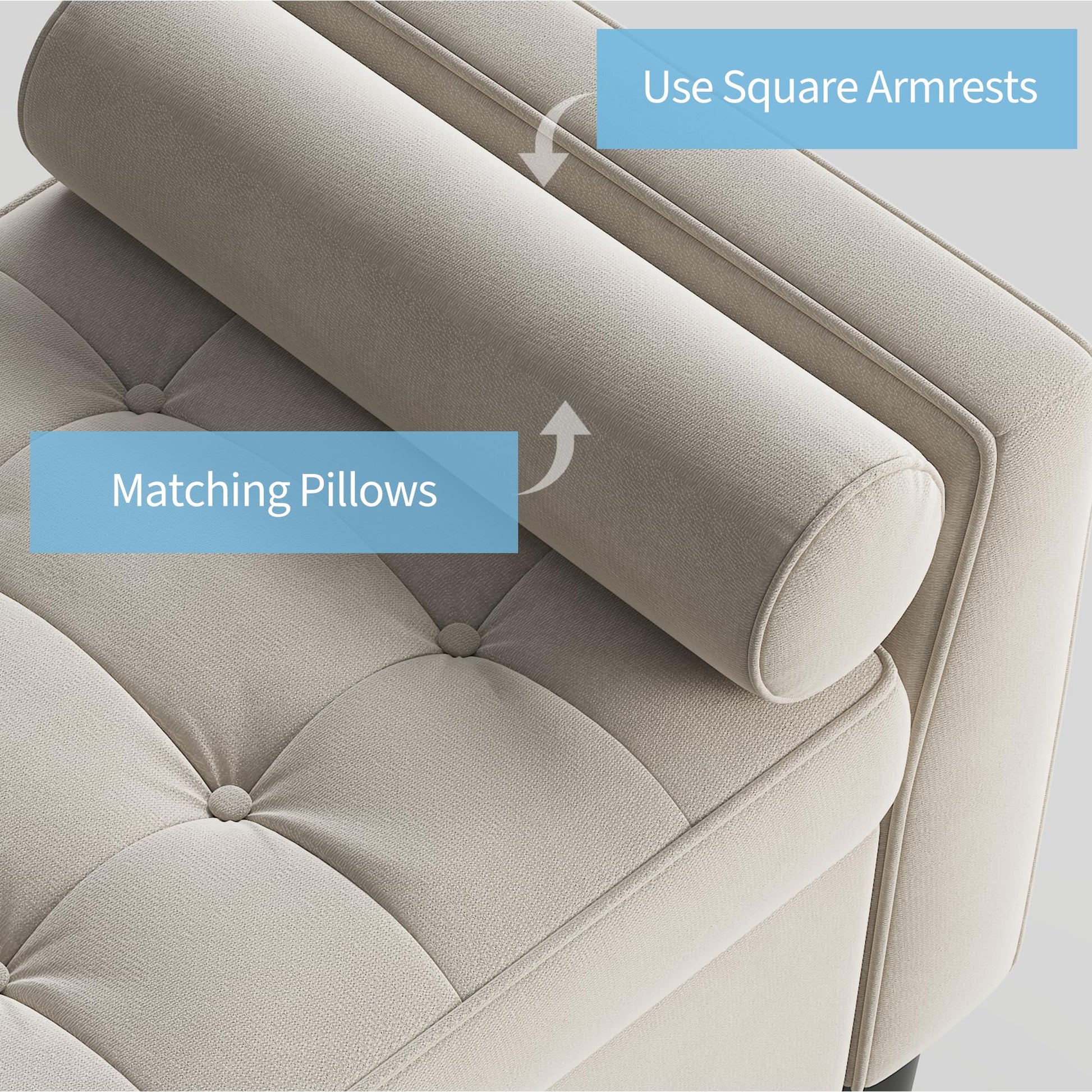 Panca contenitore Garvee da 46,5" con rivestimento in velluto, spazio di archiviazione e gambe in legno per corridoio e camera da letto, beige, imbottita, cerniere di sicurezza