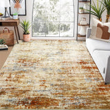 Tappeto Garvee Moderno Astratto Antiscivolo Basso Pelo Lavabile Arancione per Soggiorno e Camera da Letto