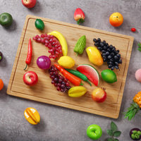 Tagliere in legno Garvee 24x18 pollici in bambù con scanalatura per il succo, adatto ai coltelli per l'uso in cucina, versatile, spesso 0,8 pollici, colore naturale