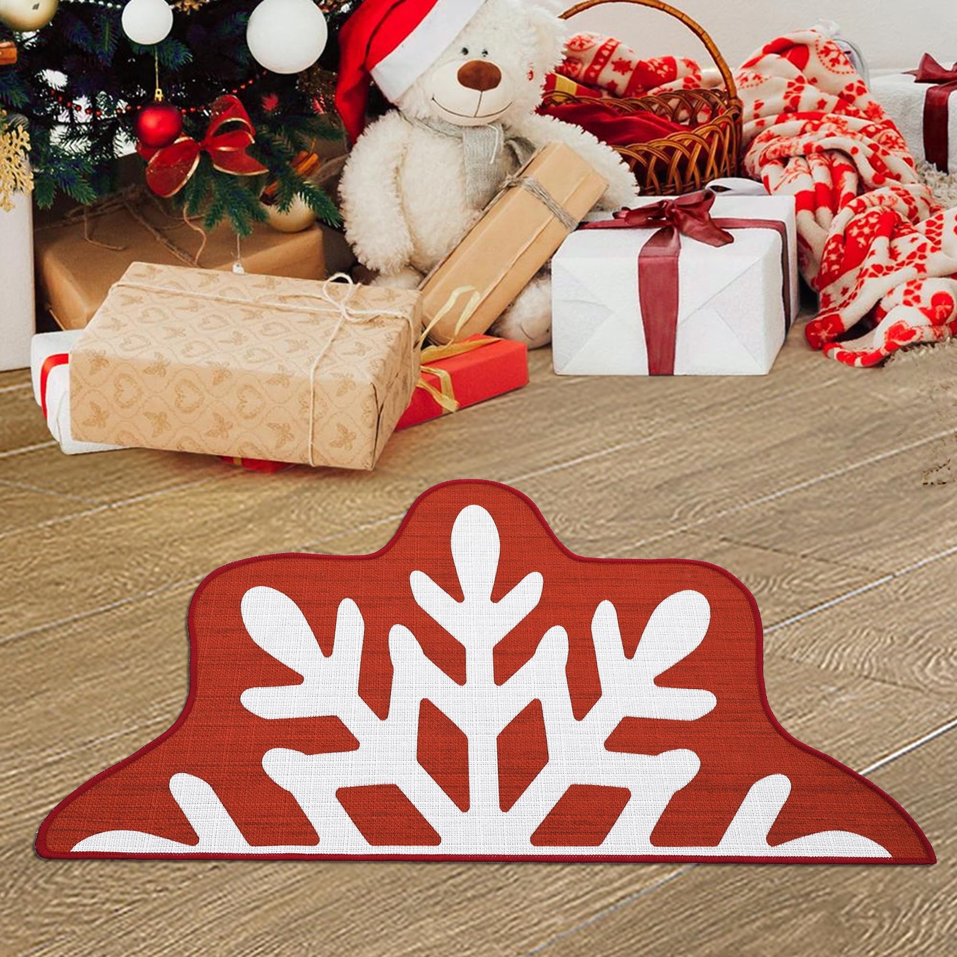 Zerbino decorativo natalizio Garvee Snow Welcome Mat per interni 50 x 80 cm multicolore