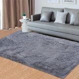 Garvee Tappeto Shaggy Corridoio Ultramorbido Alto Pelo Antiscivolo Poliestere Memoria-Schiuma Grigio 60x90cm Soggiorno Camera da Letto Cameretta - Grau