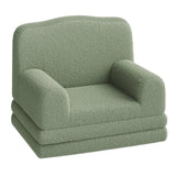 Divano per bambini Garvee, poltrona Sherpa reversibile con fodera lavabile, design a corona per sala giochi e cameretta dei bambini, leggero, comodo e pieghevole. - Verde