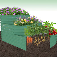 Kit da giardino rialzato in acciaio inossidabile Garvee, 61x42x31 cm, per verdure e erbe aromatiche da esterno
