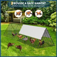 Tunnel per polli in metallo Garvee con protezione UV impermeabile, acciaio robusto, ampio spazio per giardino e fattoria, nero