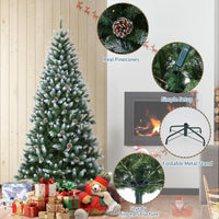 Albero di Natale Artificiale Garvee 225 cm PE/PVC - 400 LED, 3000 Rami, Supporto Metallico