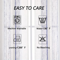 GARVEE Tende trasparenti da cucina blu navy 27x36" in poliestere semitrasparente a righe 2 pannelli per cucina e bagno