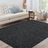 Tappeto Garvee a Pelo Corto 160x230 cm Nero per Soggiorno & Camera da Letto, Facile da Pulire, Antiscivolo, Lavabile - Tono Nero