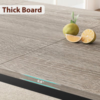 Tavolo da Pranzo Garvee Lungo 199.4 cm per 6-8 Persone Stile Industriale, Design Smussato, MDF e Metallo, Larghezza 10 cm, Marrone