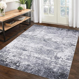 Tappeto moderno astratto per soggiorno Garvee 120x170 cm grigio, lavabile, antiscivolo, pelo corto, versatile - Grigio