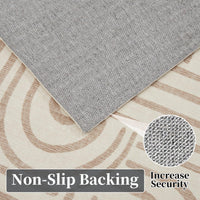 Tappeto Garvee per camera da letto 160x230 lavabile a pelo corto antiscivolo morbido beige per soggiorno sala da pranzo