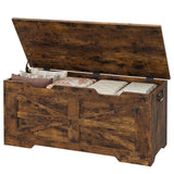 Garvee Baule Da Stoccaggio In Legno 39.4" Con Cerniera Di Sicurezza, Supporta 350 Lb, MDF 15MM, Multiuso Per Ingresso E Camera, Marrone