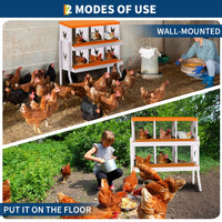 Nido per galline Garvee, 6 scomparti, acciaio zincato, antiruggine, confortevole, con staffe, arancione, per giardino e fattoria