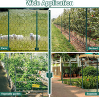 Garvee Steckzaun Zaunpfosten 213CM Robuste Metallpfosten 10 Stück Gartenzaun Zum Stecken Sichtschutz Garten U-Pfosten Stahlpfosten Hof Outdoor-Draht