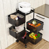 Carrello in metallo nero a 5 ripiani Garvee, 94x28x28 cm, carrello da cucina per carichi pesanti in magazzini, garage e negozi al dettaglio con struttura durevole - Nero