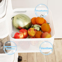 Carrello da cucina con ruote in metallo bianco a 4 ripiani Garvee, 78x28x28 cm, per soluzioni di stoccaggio ampliate in cucina, cantina e officina, facile da manovrare