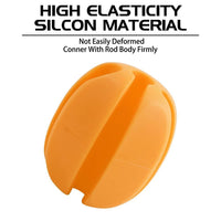 Cinghie portacanna da pesca in silicone Garvee da 6 pezzi con 5 dimensioni di fori per la pesca all'aperto, portatili, elastiche, 6 colori