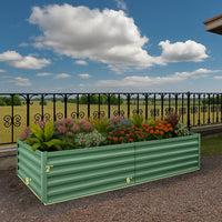 Garvee Orto Rialzato in Metallo Zincato 180x90x60cm Fioriera Extra Profonda in Acciaio Antiruggine Senza Fondo per Ortaggi e Piante da Esterno