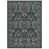 Garvee Tappeto Floreale Antiscivolo Ultra Sottile in Finto Lana per Camera Ragazze e Sala Giochi, Lavabile, Multicolore - Blu