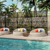 Garvee Metal Privacy Screen 71"x46" Nero - Resistente alle intemperie, antiruggine - Design moderno, geometrico - Per giardino e patio