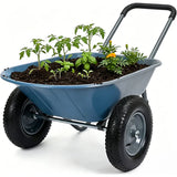 Carriola da Giardino Garvee | Ruote Doppie, 600 libbre Carico, Polietilene Antiruggine, Telaio Acciaio, Verde - Blu