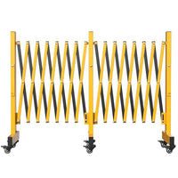 Garvee Barriera di Sicurezza Estensibile in Acciaio, Doppia Pieghevole, Ruote 360° con Freni, Resistente alla Corrosione, per Interno ed Esterno, 5,18 m x 1,03 m